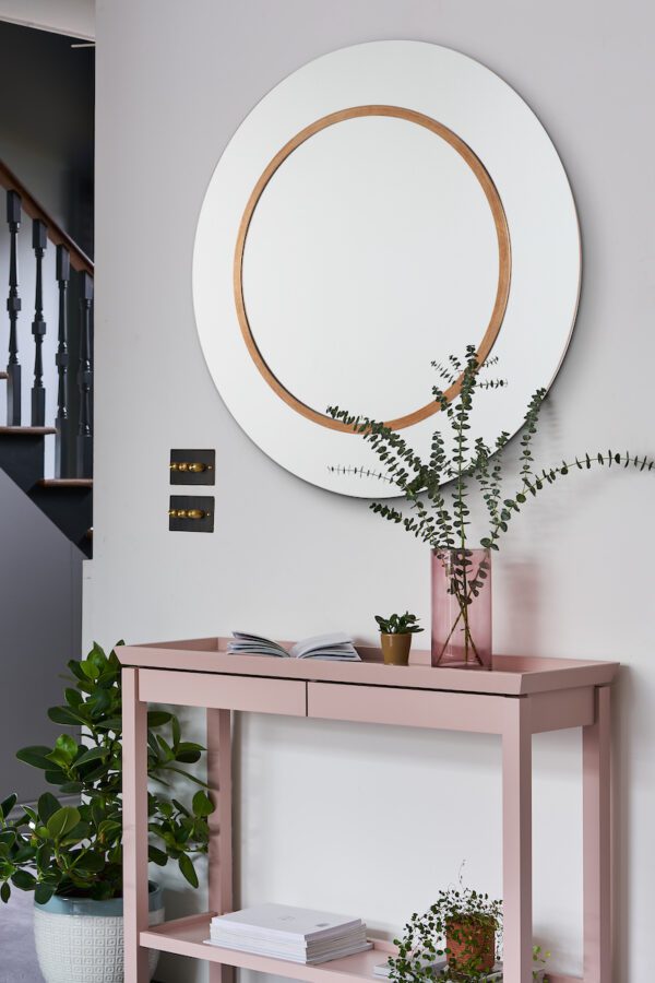 Laura Ashley Maya Round Mirror Mottled Bronze Detail 90cm - Image 3