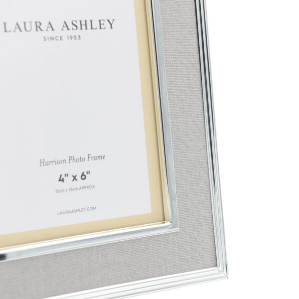Laura Ashley Harrison Photo Frame Pale Charcoal Linen 4x6" - Image 2