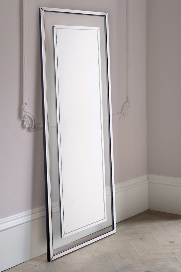 Laura Ashley Evie Large Rectangle Mirror Clear Frame 194 x 76cm - Image 2