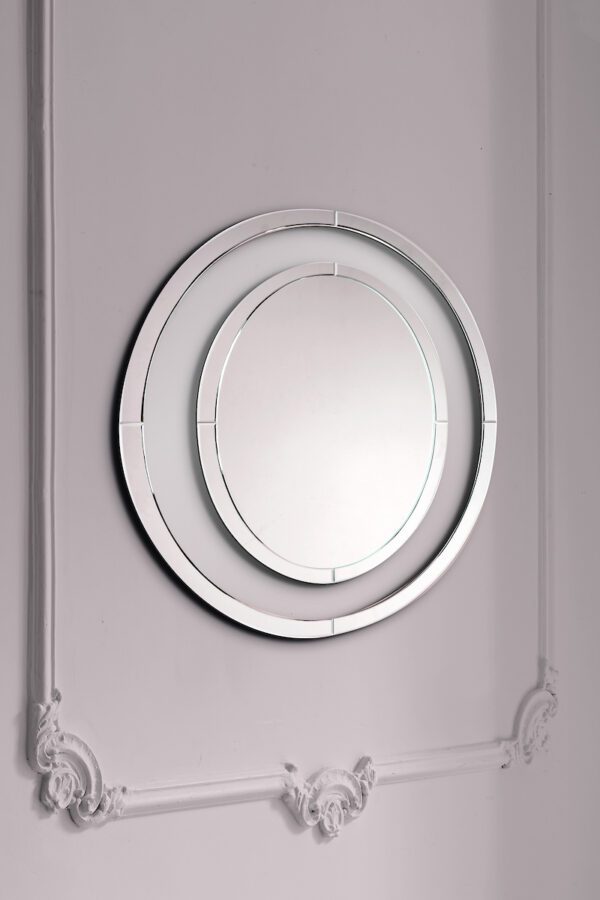 Laura Ashley Evie Large Round Mirror Clear Frame 100cm - Image 2