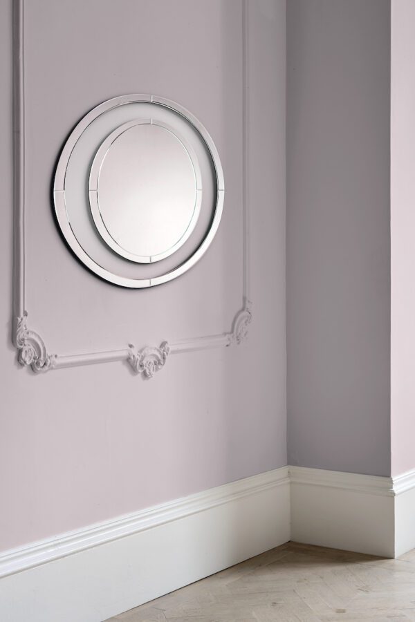 Laura Ashley Evie Large Round Mirror Clear Frame 100cm - Image 4