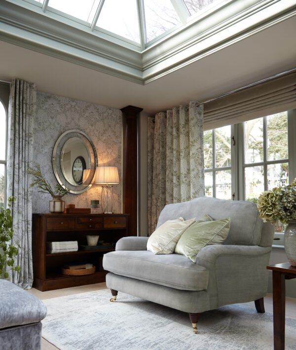 Laura Ashley Evie Large Round Mirror Clear Frame 100cm - Image 3