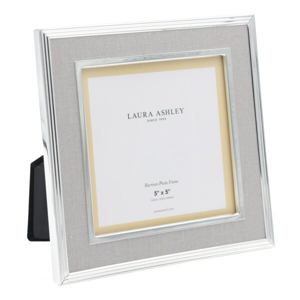 Laura Ashley Harrison Photo Frame Pale Charcoal Linen 5x5"