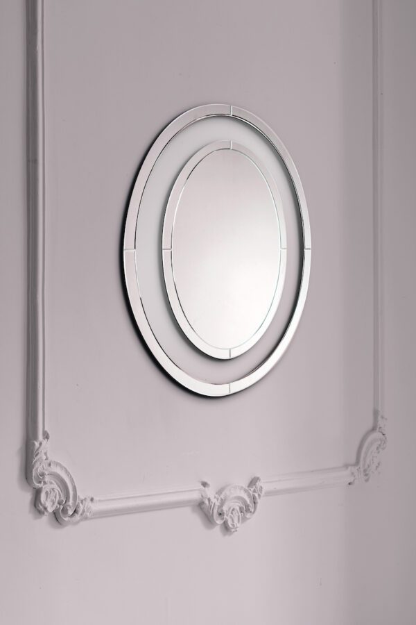 Laura Ashley Evie Oval Mirror Clear Frame 80 x 60cm - Image 2