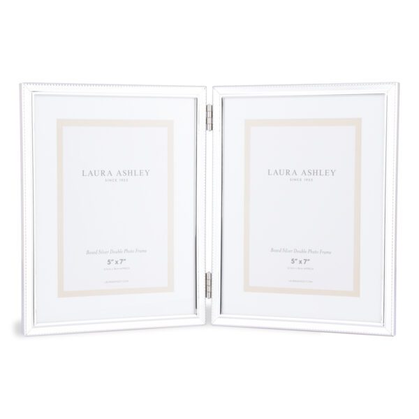 Laura Ashley Boxed 2 Aperture Photo Frame Polished Silver 5x7"
