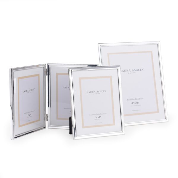 Laura Ashley Boxed 2 Aperture Photo Frame Polished Silver 5x7" - Image 4