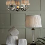 Laura Ashley Hemsley Pleated Silk Empire Drum Shade Silver 20cm/8 inch