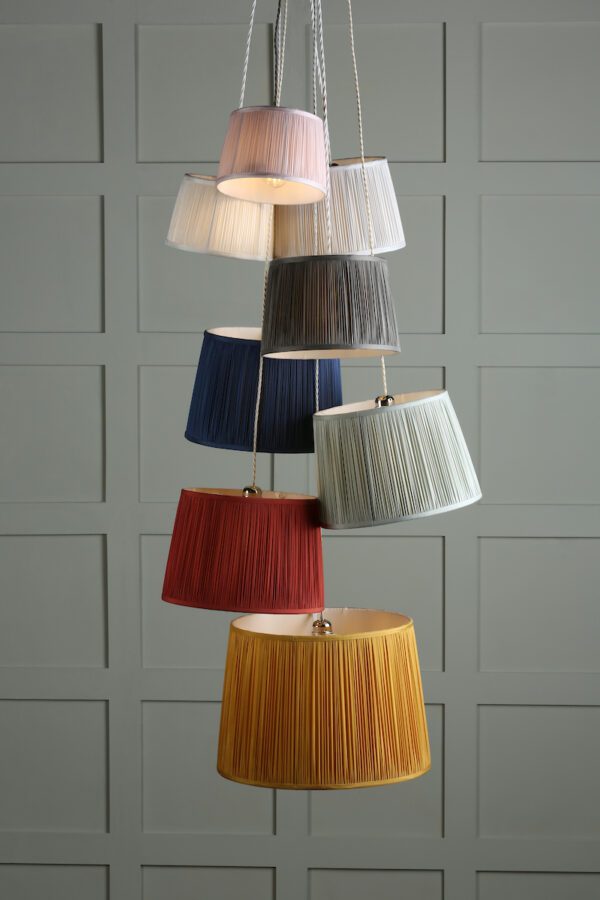 Laura Ashley Hemsley Pleated Silk Empire Drum Shade Silver 20cm/8 inch - Image 4