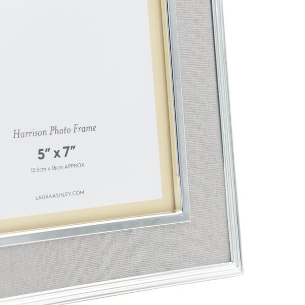 Laura Ashley Harrison Photo Frame Pale Charcoal Linen 5x7" - Image 2