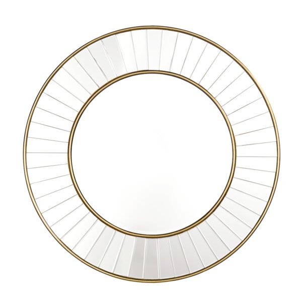 Laura Ashley Clemence Medium Round Mirror Gold Leaf 80cm