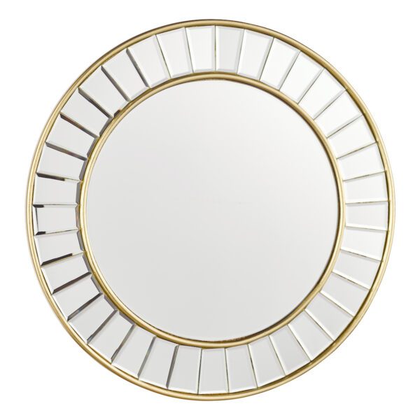 Laura Ashley Small Clemence Round Mirror Gold Leaf 50cm