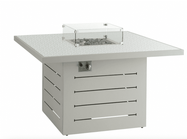 Square Dining Table with Firepit