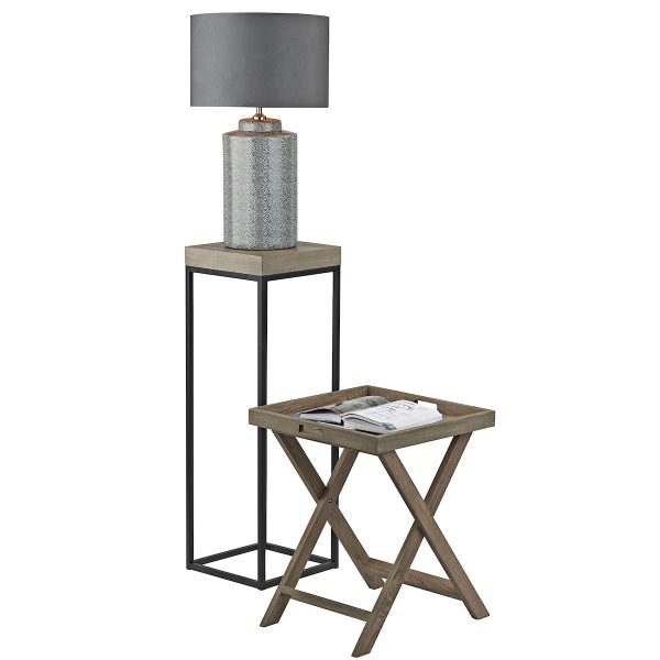 Fabio Nest of 2 Plant Stand Oak Style Effect - Image 4