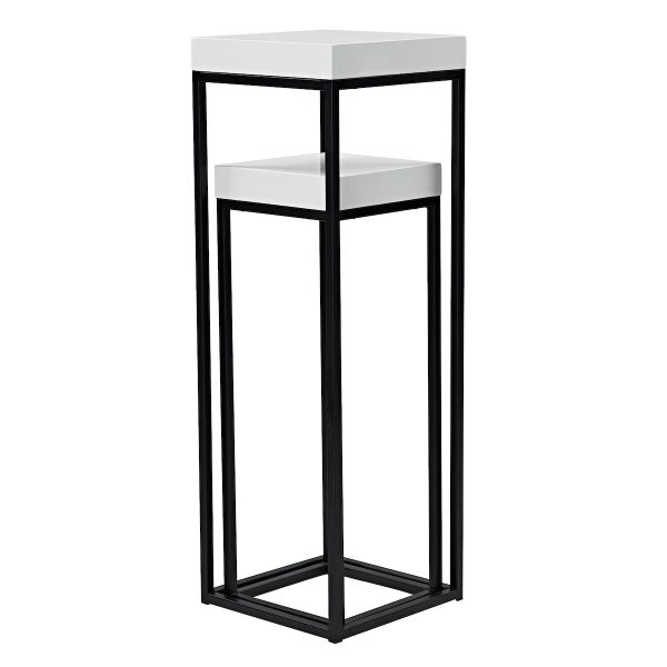 Fabio Nest of 2 Plant Stands White Gloss Top - Image 2