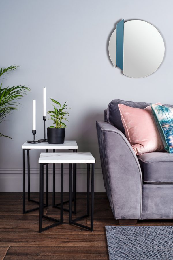 Fotini Nested Side Table White Marble Effect - Image 3