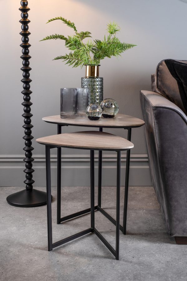 Mibello Nested Side Tables Light Oak Effect - Image 5