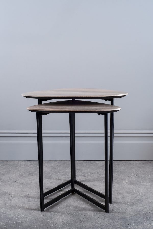 Mibello Nested Side Tables Light Oak Effect - Image 7