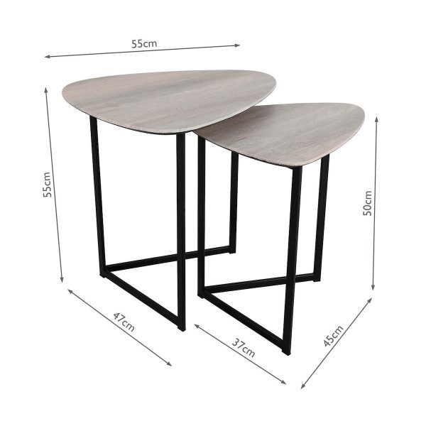 Mibello Nested Side Tables Light Oak Effect - Image 9