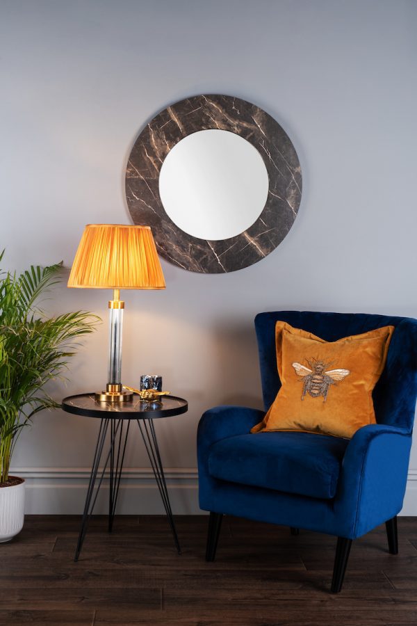 Rauma Round Side Table Dark Grey Stone Effect - Image 4