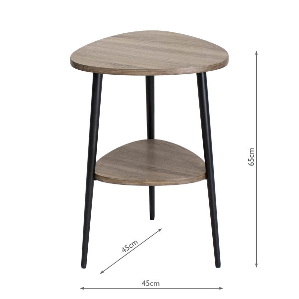 Vigo Side Table With Shelf Oak Style Effect - Image 3