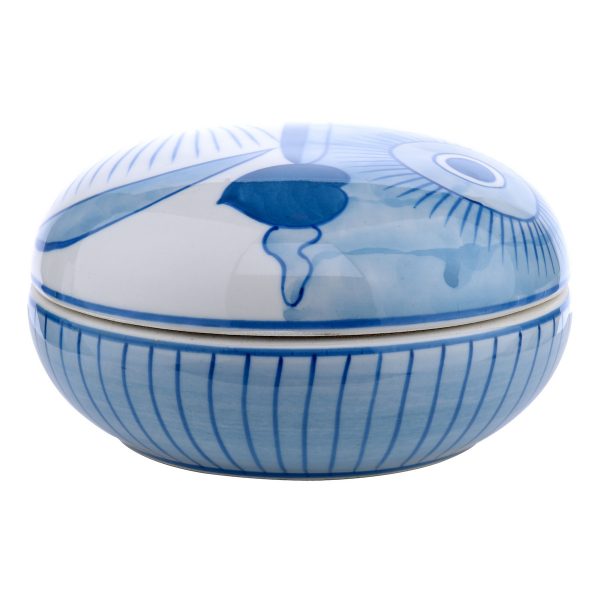 Picasso Ceramic Blue & White Trinket Pot - Image 3