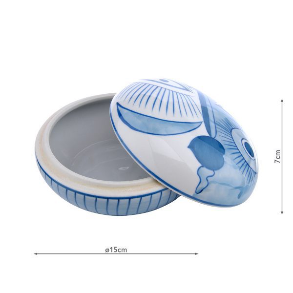 Picasso Ceramic Blue & White Trinket Pot - Image 8