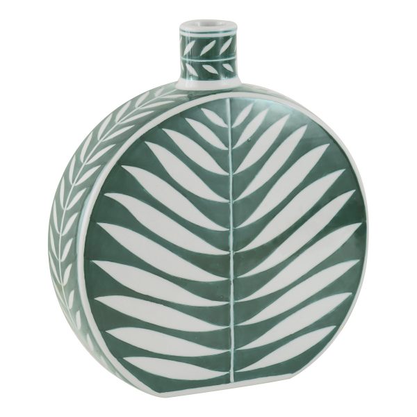 Ozanka Ceramic Green & White Vase - Image 2