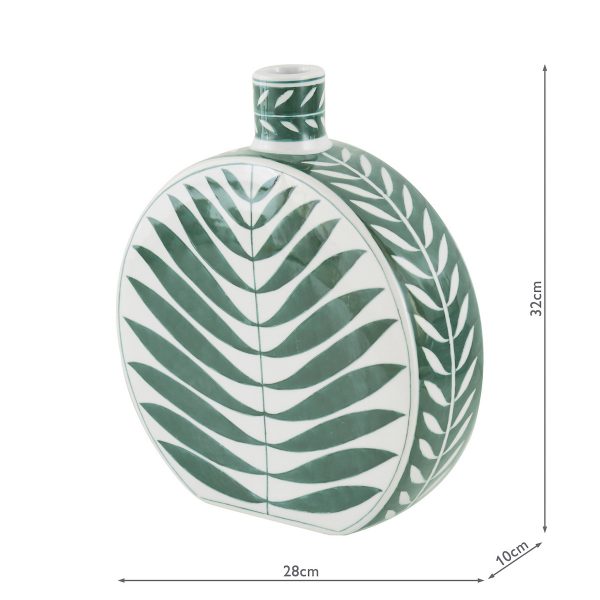 Ozanka Ceramic Green & White Vase - Image 6