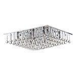 Abacus 8 Light Flush Polished Chrome Crystal