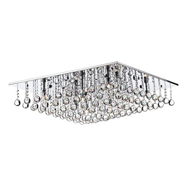 Abacus 8 Light Flush Polished Chrome Crystal
