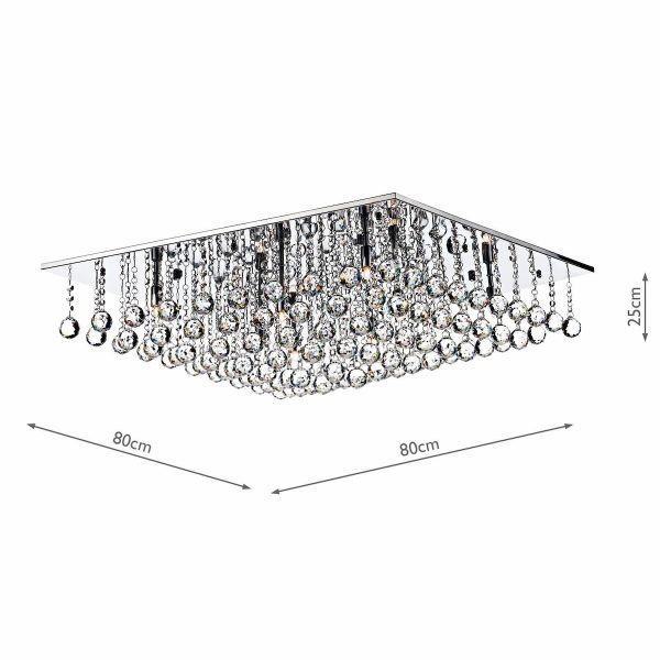 Abacus 8 Light Flush Polished Chrome Crystal - Image 5