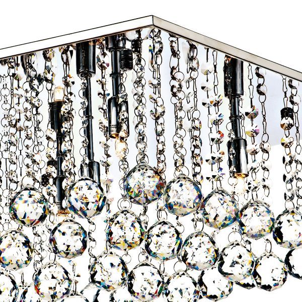 Abacus 5 Light Flush Polished Chrome Crystal - Image 3