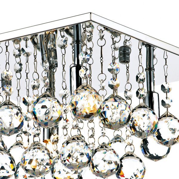 Abacus 4 Light Flush Polished Chrome Crystal - Image 3
