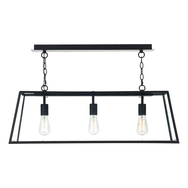 Academy 3 Light Pendant Black - Image 3
