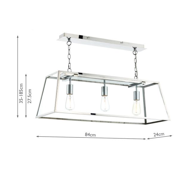 Academy 3 Light Pendant Stainless Steel - Image 4