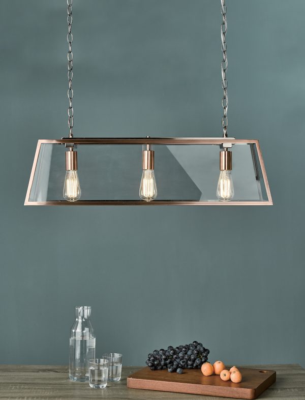 Academy 3 Light Bar Pendant Antique Copper - Image 5
