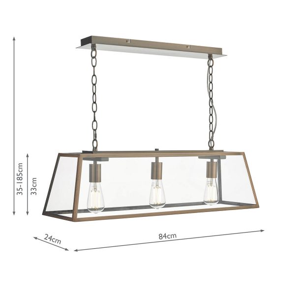 Academy 3 Light Bar Pendant Antique Copper - Image 6