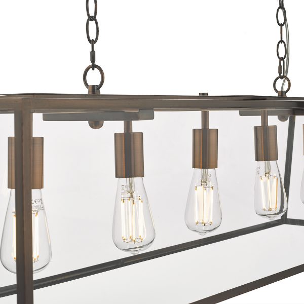Academy 5 Light Bar Pendant Antique Copper - Image 3