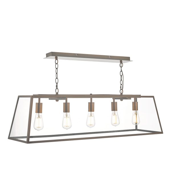 Academy 5 Light Bar Pendant Antique Copper - Image 4