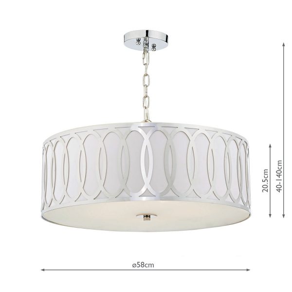 Acura 5 Light Pendant Polished Chrome White - Image 6