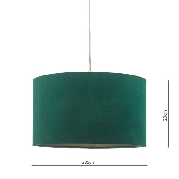 Akavia Green Velvet Drum Shade 35cm - Image 7