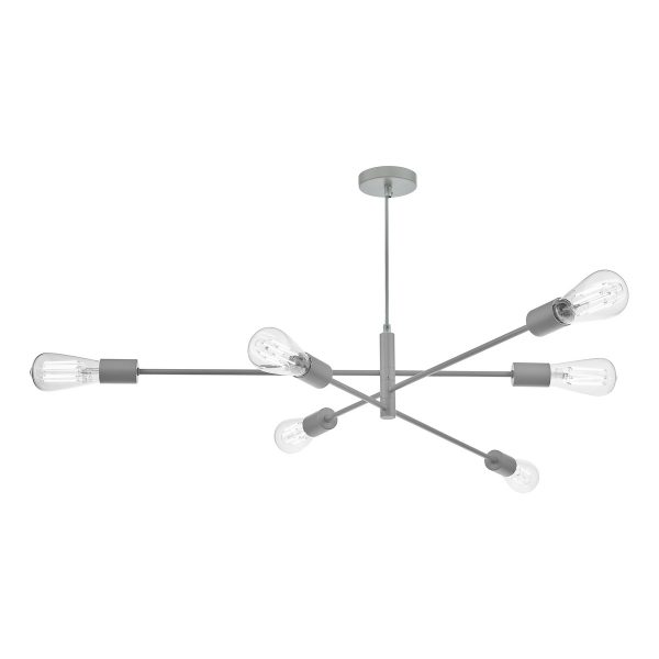 Alana 6 Light Armed Fitting Matt Grey - Image 2