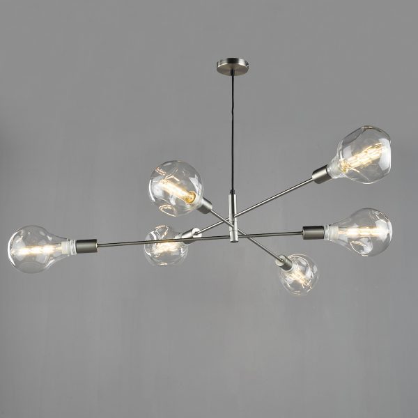 Alana 6 Light Pendant Satin Chrome - Image 4