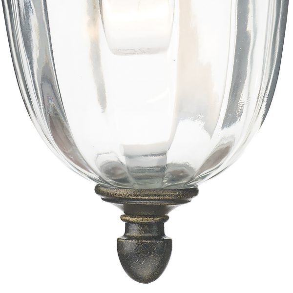 Aldgate Outdoor Wall Light Black/Gold Glass IP44 - Image 3