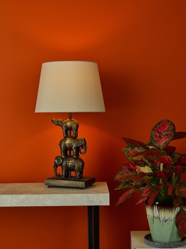 Alina Elephant Table Lamp Antique Bronze With Shade - Image 4