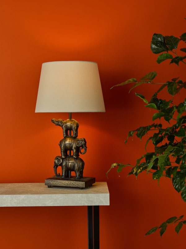 Alina Elephant Table Lamp Antique Bronze With Shade - Image 5