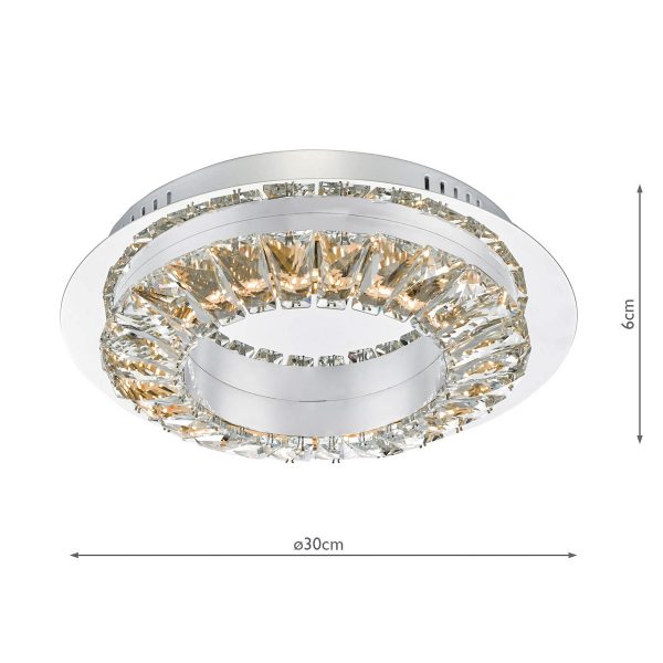 Altamura Flush Polished Chrome & Crystal LED - Image 4
