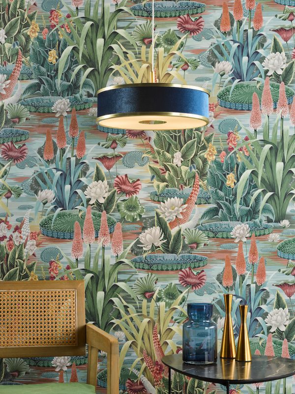 Alvaro 3 Light Pendant Brushed Brass With Blue Shade - Image 6