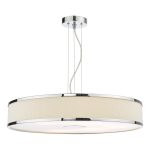 Alvaro 6 Light Single Pendant Polished Chrome Ivory