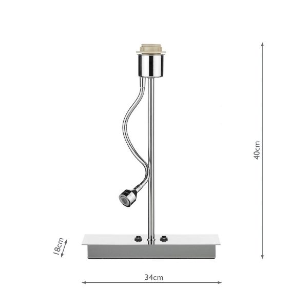 Amalfi Table Lamp Polished Chrome LED Base Only - Image 6
